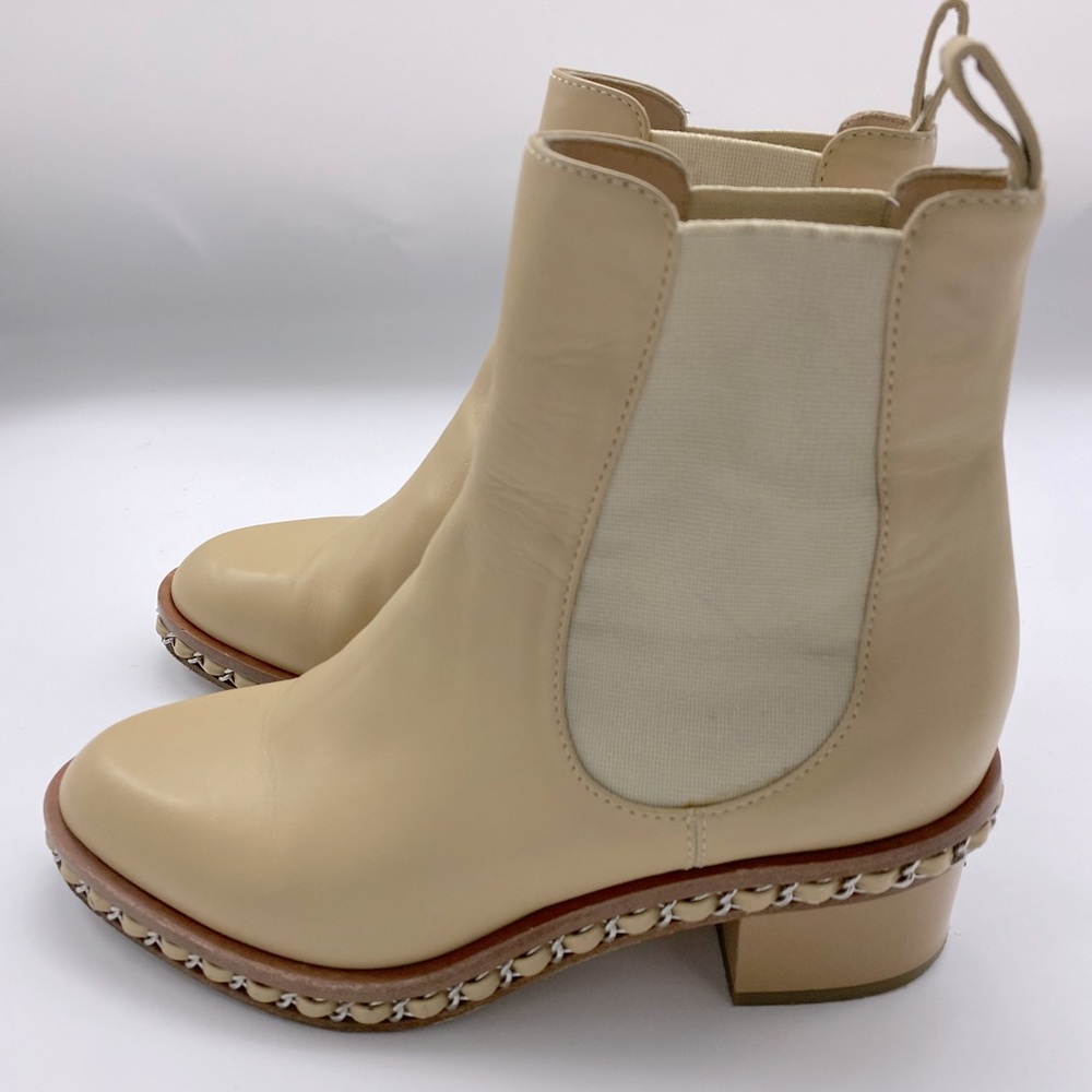 Chanel Calf Skin Ankle Boots with Chains
